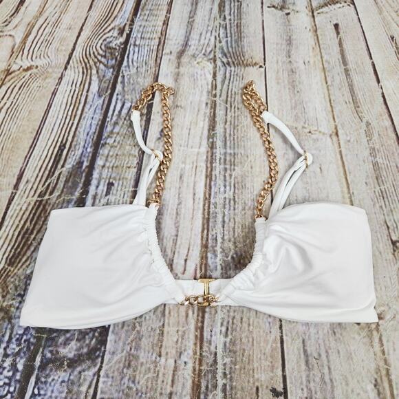 L*Space x Tessa Brooks Sammie Bikini Top White Size XS NWT - Picture 2 of 5